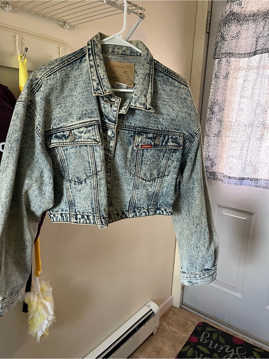 Jordache Jackets & Blazers - Vintage Jordache Original Jeanswear Hand Drawn Wolf Denim Jacket Size LG